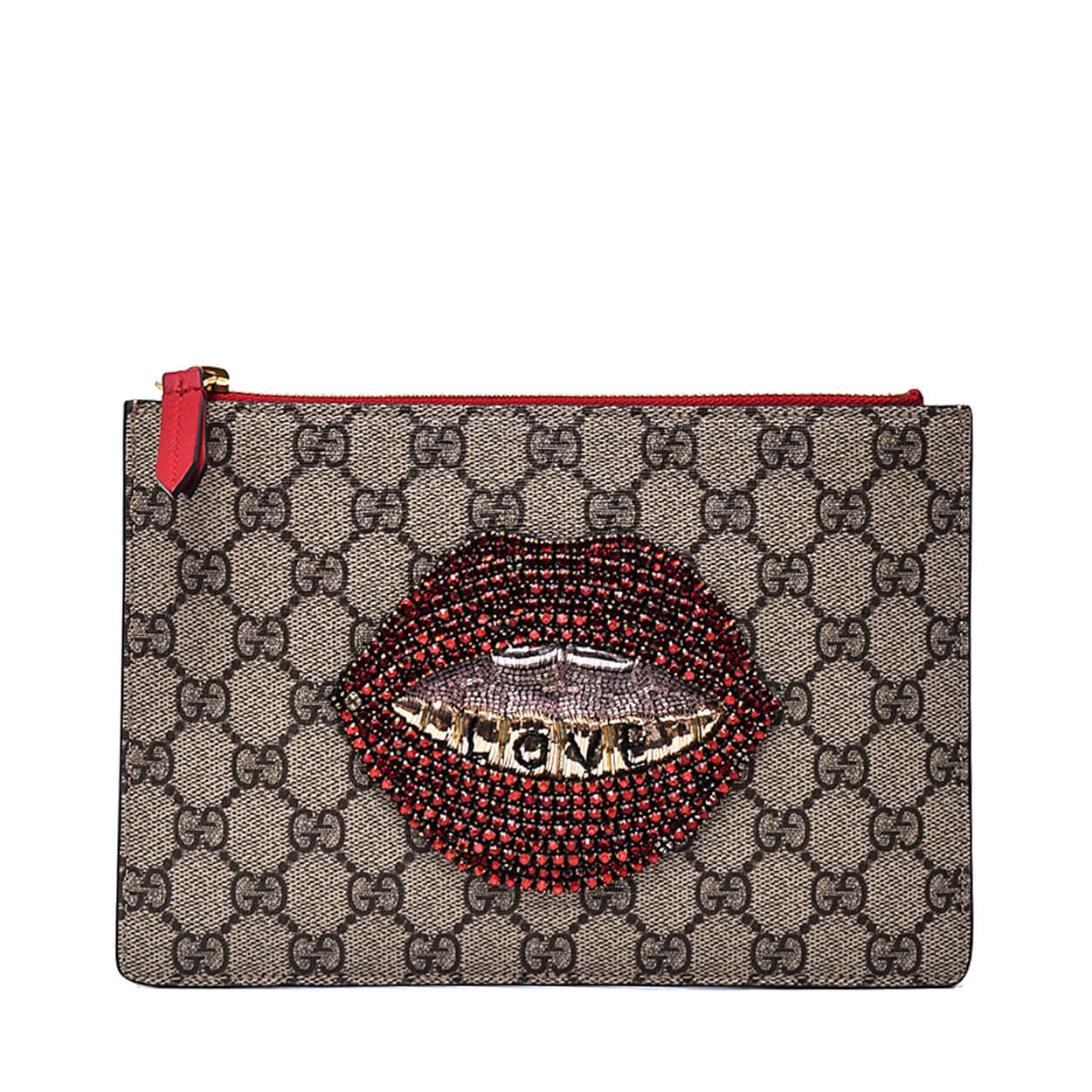 Gucci - GG Supreme Canvas Merveilles Lip Zip Pouch & Clutch 